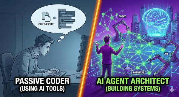 An Image Illustrating Passive Coder and AI Agent
